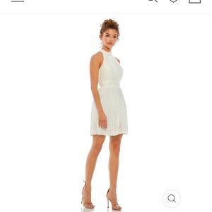 Ieena for Mac Duggal Pleated Halter Mini Dress